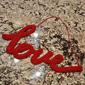 Target Red Beaded Love Wall Accent